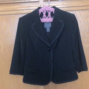 Black Blazer ruffle edge By Vien Size 4P